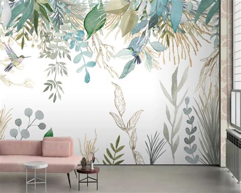 Bacal Photo 3d Wallpaper Modern Hand Painted Tropical Plant Leaves