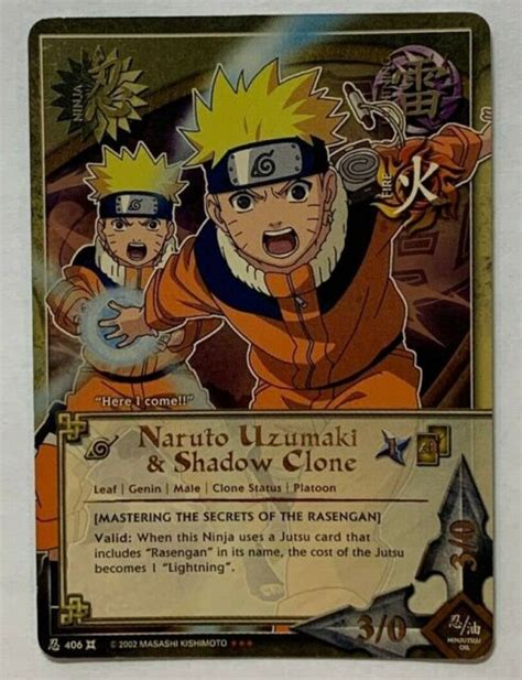 Naruto Ccg Tcg Naruto Uzumaki And Shadow Clone Super Rare Card Ebay