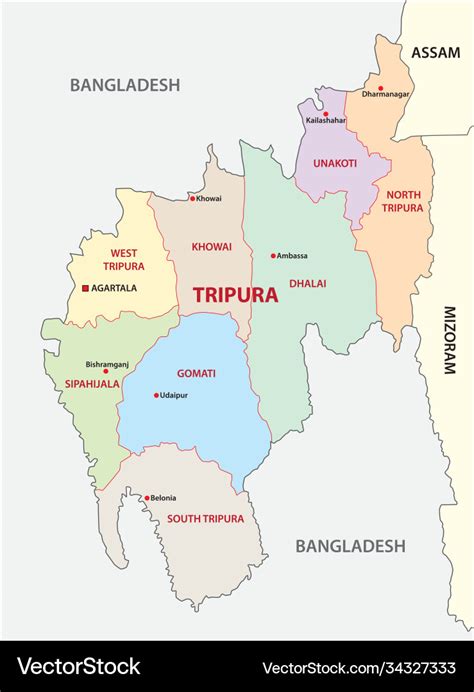 Political Map Of Tripura
