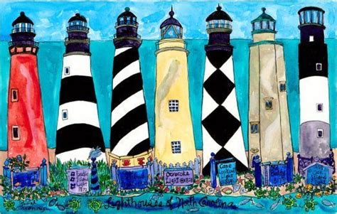 Lighthouse Artwork North Carolina Lighthouses Nc Lighthouses