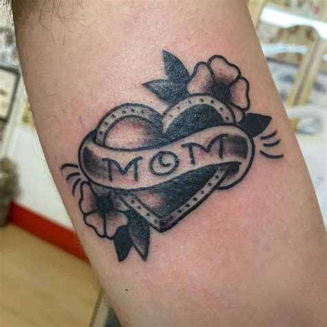 Mom Heart Tattoo Black And Grey Heartwellparklongbeach