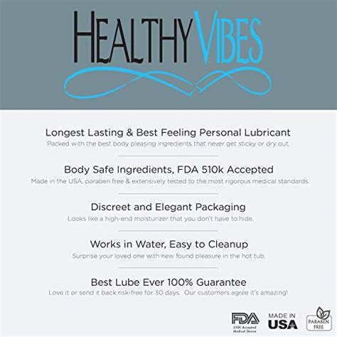Silicone Based Personal Lubricant By Healthy Vibes 32 Oz Long Lasting