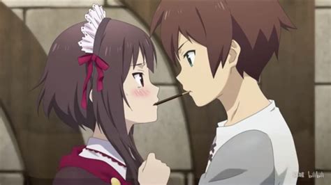 Kazuma And Megumin Nomming A Pokey From The Visual Novel Anime Funny