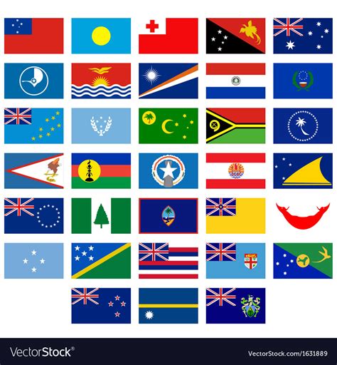 Flags Of Australia And Oceania Royalty Free Vector Image