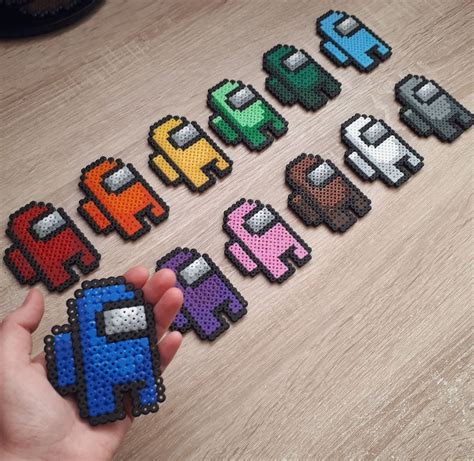Among Us Figurine 2d Simple Or Magnet Perler Beads Hama Etsy