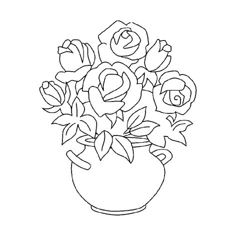 Dibujos de jarrones de flores para colorear
