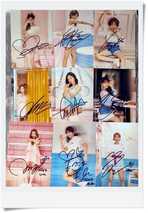 Twice Autographed Signed Original Group Photo Picture 46 Inches 9 Photos Set Collection