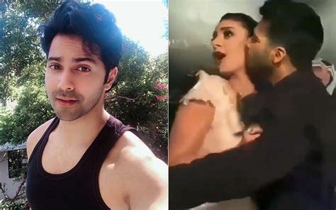 Naughty Varun Dhawan Steals A Kiss From A Hot Award Show Hostess Takes Her By Surprise Watch