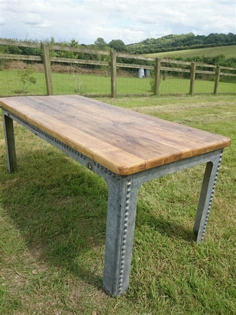 Table, Industrial rustic vintage galvanised water tank ...