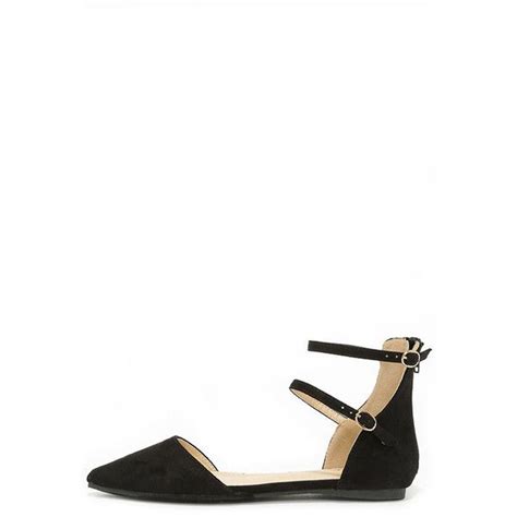 Outer Space Black Suede Ankle Strap Flats Ankle Strap Flats Ankle