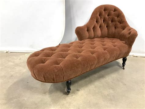 Antique Victorian Button Tufted Chaise Lounge