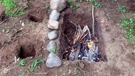 This is your complete guide to building and starting a fire in a fire pit (without using a blow torch and gasoline). SAS survival handbook Dakota fire pit - YouTube