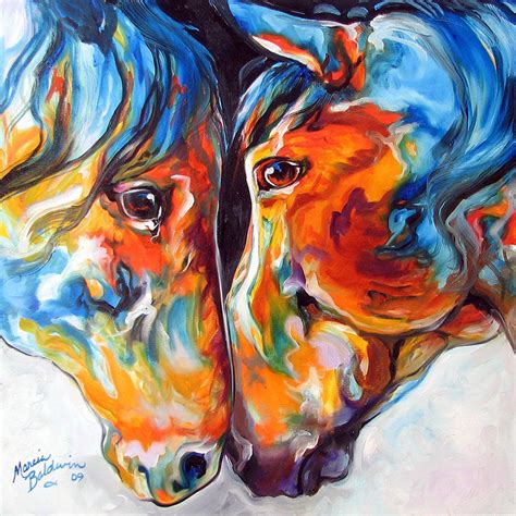 Paso Fino Friends Equine Abstract Art By M Baldwin