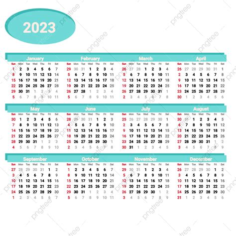 Blue Elegant 2023 Calendar Date New Year 2023 Png Transparent