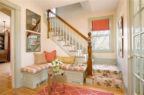 Check out our list of entryway ideas that are necessary to clearing and optimizing your space. entryway-corner-bench-staircase-nook - Home Decorating ...