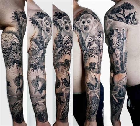 Black and Grey Tattoos in London, Full Sleeves, Portraits, Realism and