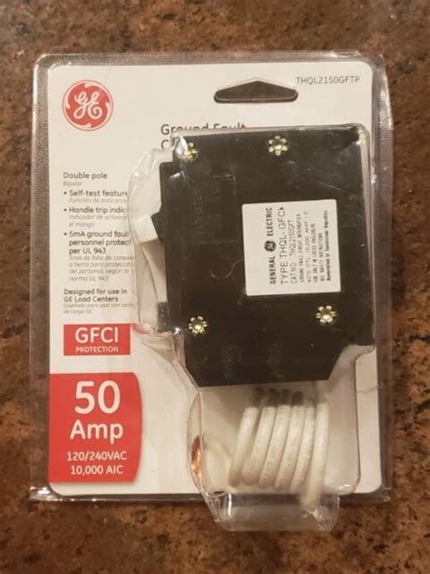 Ge 50a 2 Pole Gfci Circuit Breaker With Self Test Thql2150gftp For