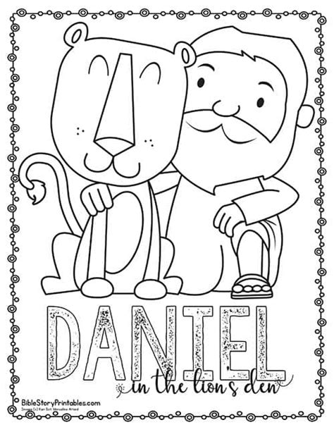 Free Coloring Page Kindergarten Daniel In The Loins Den