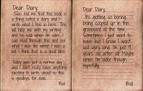 Dear Diary The Graveyard Book