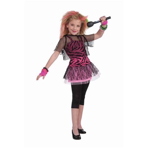 Child 80s Punk Rock Star Girl Costume