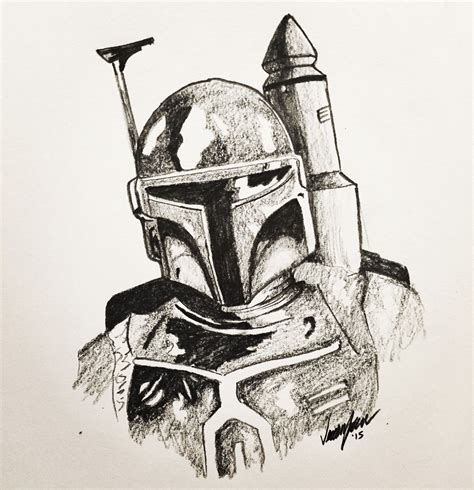 Star Wars Boba Fett Fan Art Pencil Drawing Star Wars Drawings Star Wars Artwork Cartoon