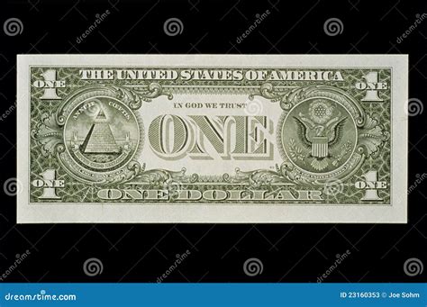 Back Side Of The One Dollar Bill Editorial Stock Photo Image 23160353