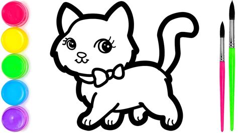 Animasi Cara Melukis Haiwan Yang Comel Cara Menggambar Kucing Dengan