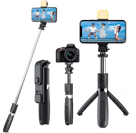 Rewy R S Bluetooth Selfie Sticks With Remote And Selfie Light In Multifunctional Selfie