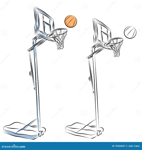 Basketball Hoop Stand Line Drawing Royalty Free Stock Photography