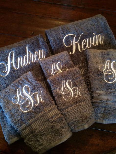 Monogrammed Towel Set By Ptthreads On Etsy Listing