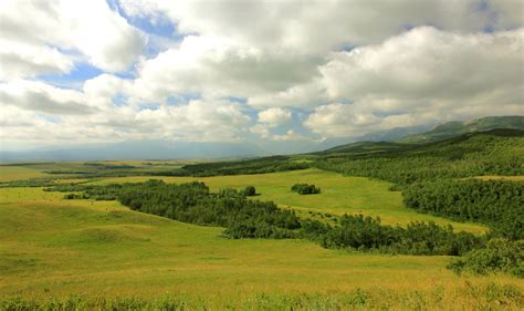 Canada Grasslands Sky Clouds Alberta Nature Wallpapers Hd