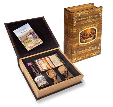 Portable Communion Set With Olive Wood Cups Holy Land Ts