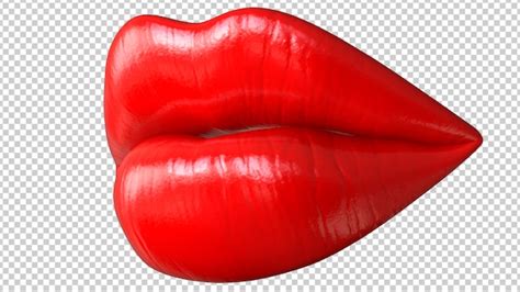 Premium Psd Womans Lips With Lipstick Side View