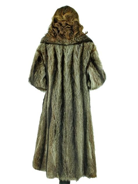 women s natural raccoon fur coat estate furs