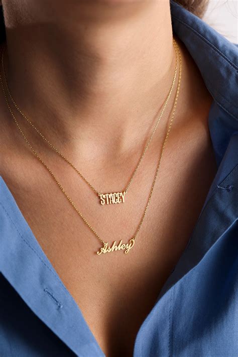 14k Solid Gold Name Necklace Sex And The City Name Necklace