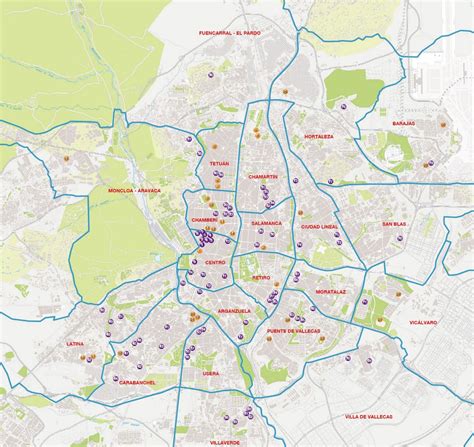 Mapa Y Plano De 21 Distritos Y Barrios De Madrid