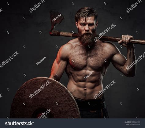 Warlike Furious Viking Naked Torso Beard Stock Photo Shutterstock