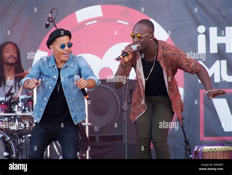 Nico Sereba Blue Jacket And Vincent Dery Of Nico And Vinz Perform At