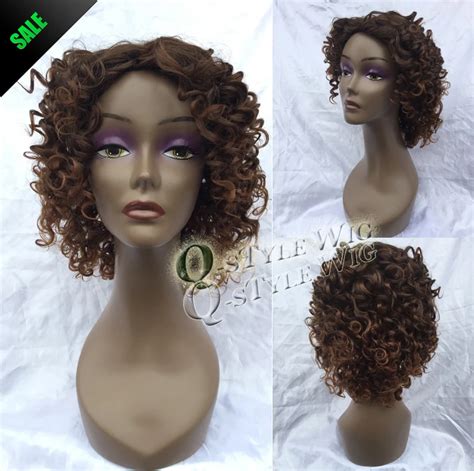 New Trendy Fashion Afro Fluffy Kinky Curly Wig Afro Spring Curl Dark Brown To Light Brown Ombre