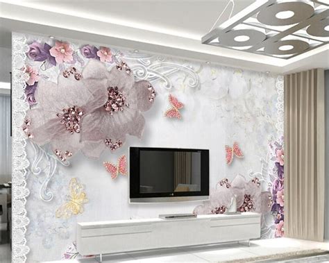 Beibehang Custom Wallpaper Living Room Bedroom Mural Flower Jewelry