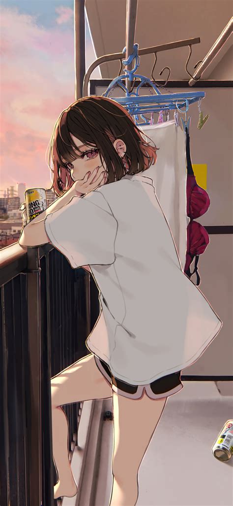 X Anime Girl Chilling At Balcony K Iphone Xs Iphone Iphone