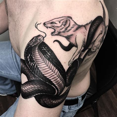 We go out of the way to stay on the cutting edge of tattooing technology, from the equipment and pigments used, to the processes used to apply them. Cobra and Mongoose Black and Grey Tattoo by David Mushaney ...