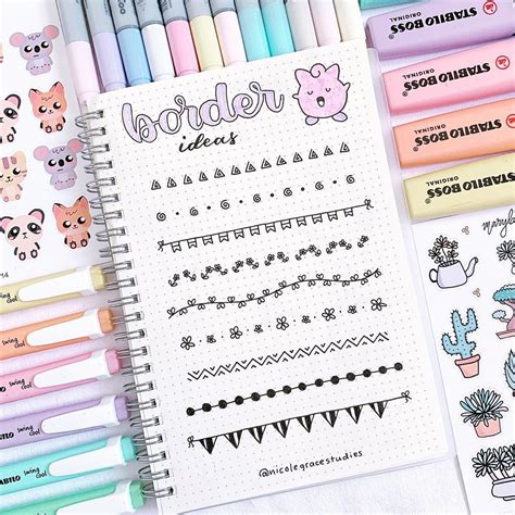 Cute Border Divider Ideas For Your Bullet Journal Or Study Notes The