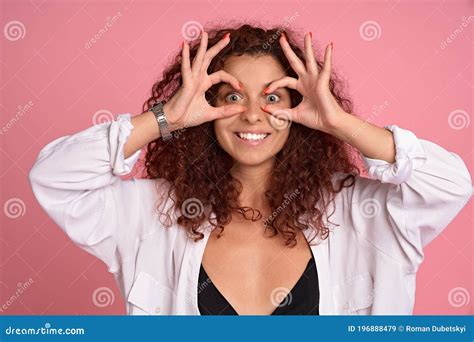 close up portrait of redhead carefree feminine woman smiling express happy positive emotions