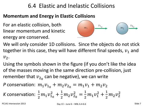 Ppt 64 Elastic And Inelastic Collisions Powerpoint Presentation