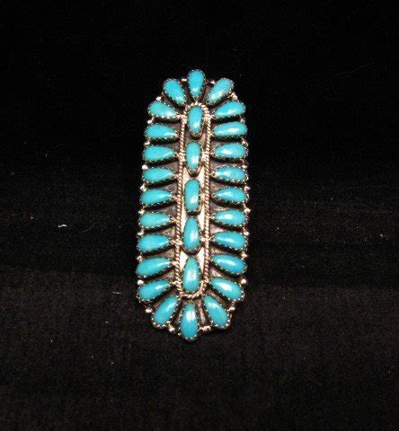 Native American Navajo Turquoise Sterling Silver Ring Sz7 1 2 Zeta Begay
