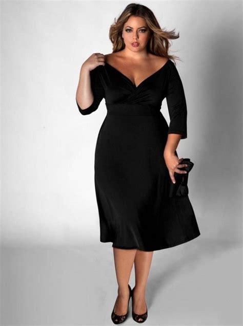 Plus Size Black Dress With Sleeves 01337025 Plus Size Black Dresses