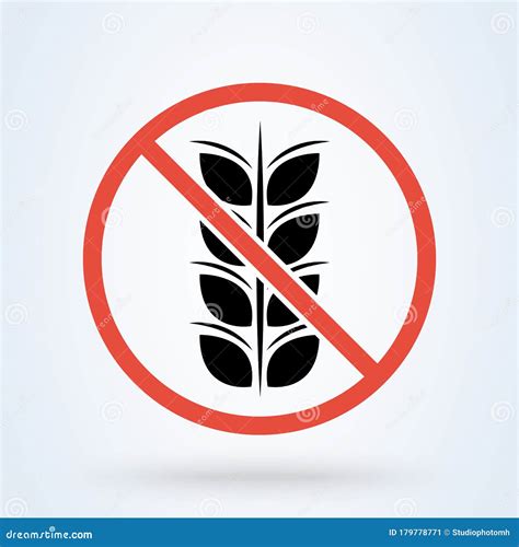 No Wheat Sign Gluten Free Vector Illustration On White Background