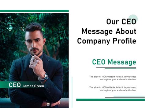 Our Ceo Message About Company Profile Presentation Graphics