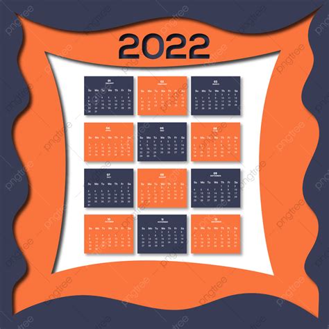 Papercut Vector Art Png Papercut Calendar For 2022 Calendar 2022